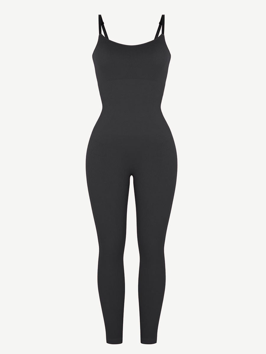 High Stretchy Seamless Tummy Control Jumpsuit Removable cup pads