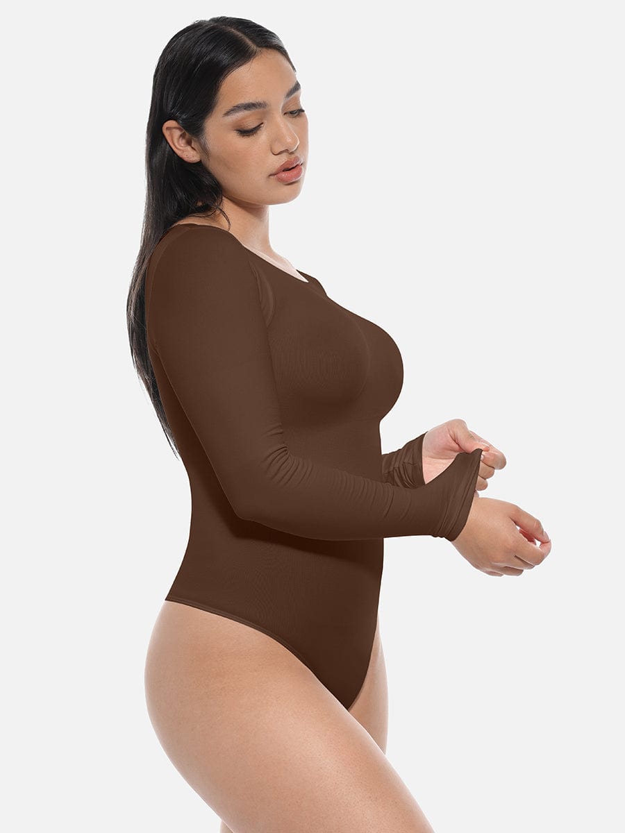 Seamless Bodysuit Long Sleeve Slim Corset Shapewear Bodysuit