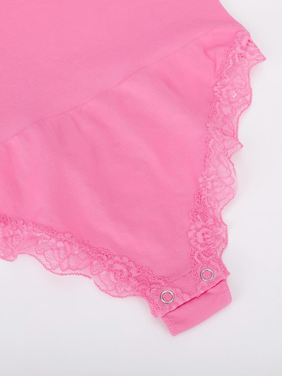 Seamless lace Cami Waist Abdomen Shaping Thong Bodysuit