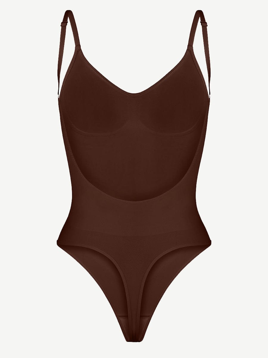 Seamless Cover-Breast Open-Back Thong