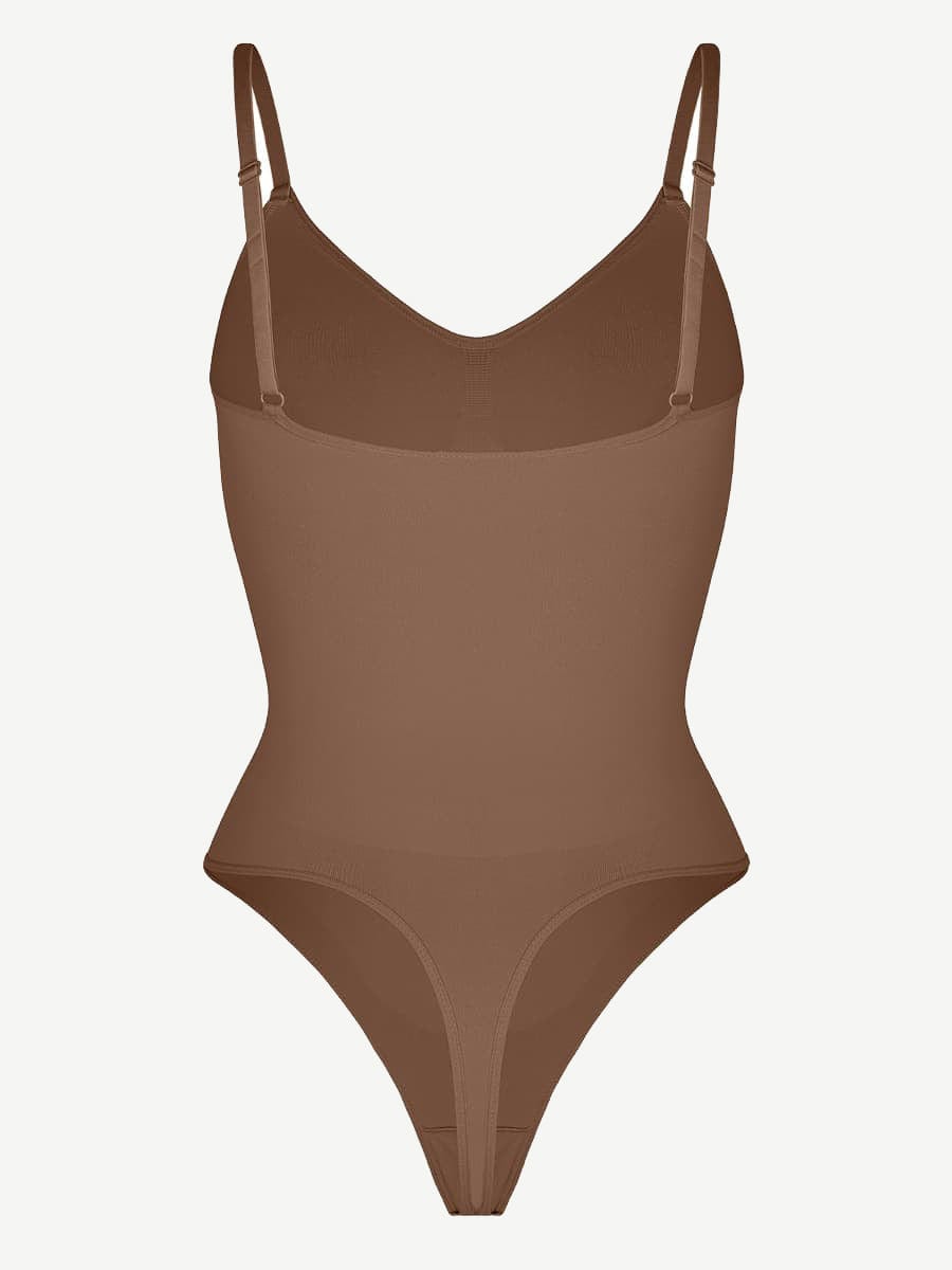 Seamless Covered Bust Jumpsuit Thong Bodysuit