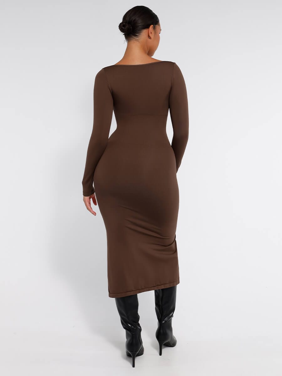 Wholesale?ÙÎÀ Eco-friendly Seamless Bust Support Tummy Control High Side Slit Shaping Dress