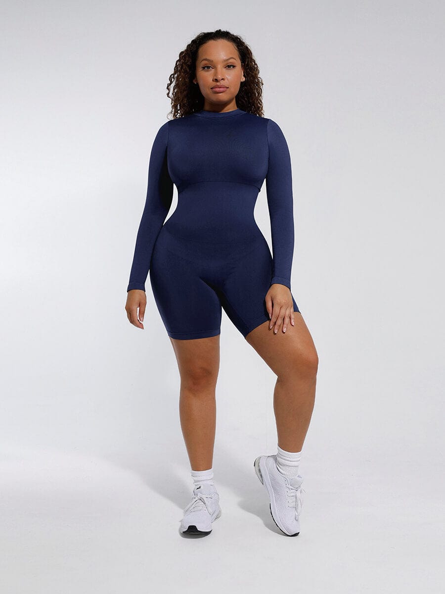 Seamless Turtleneck Jumpsuit with Removable Cups