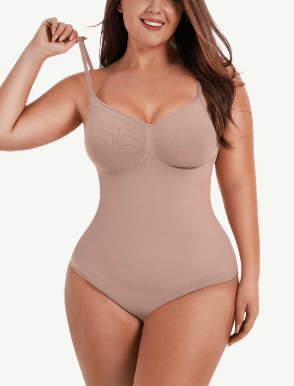 Seamless Covered Bust Jumpsuit Thong Bodysuit