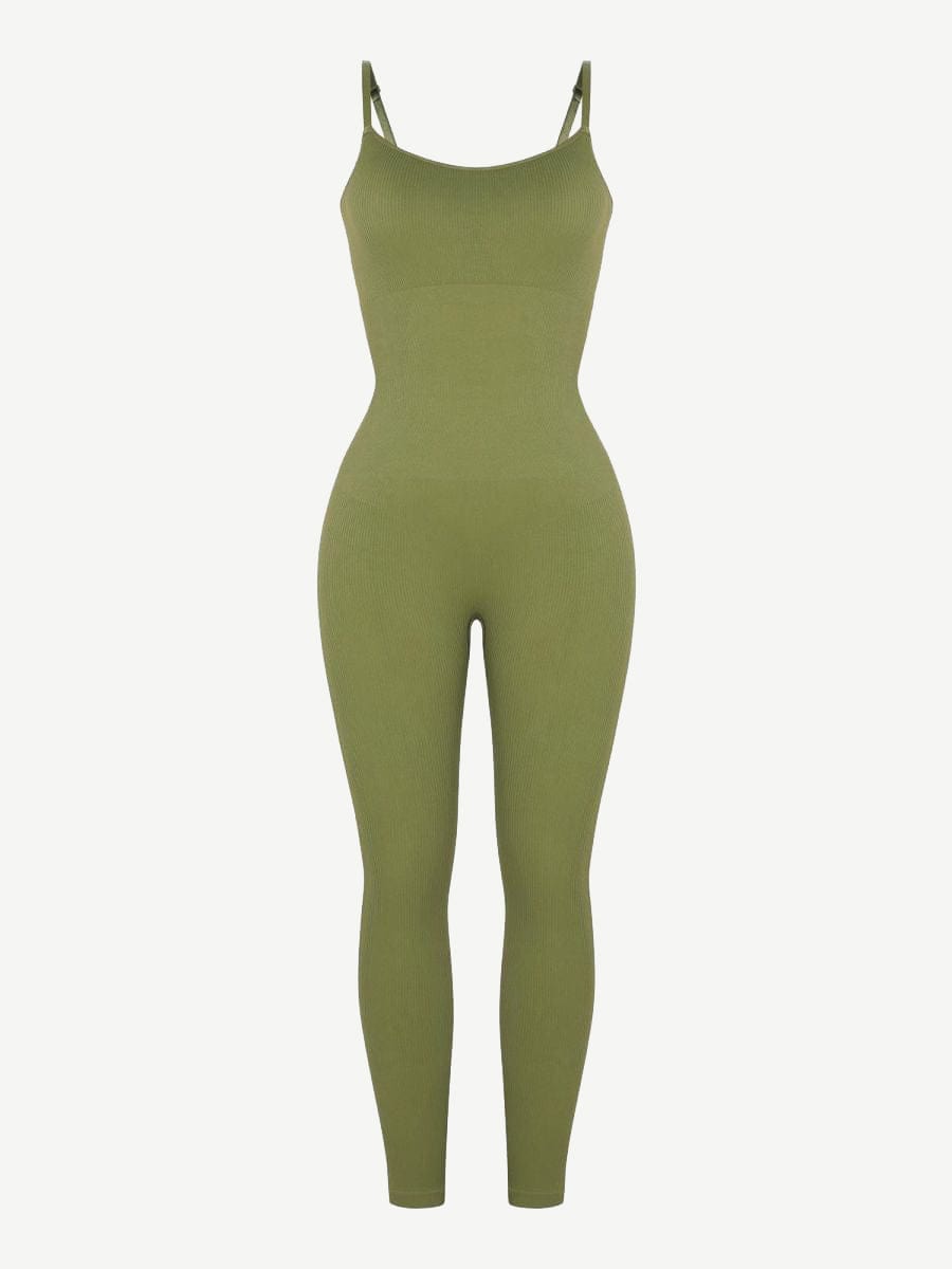 High Stretchy Seamless Tummy Control Jumpsuit Removable cup pads