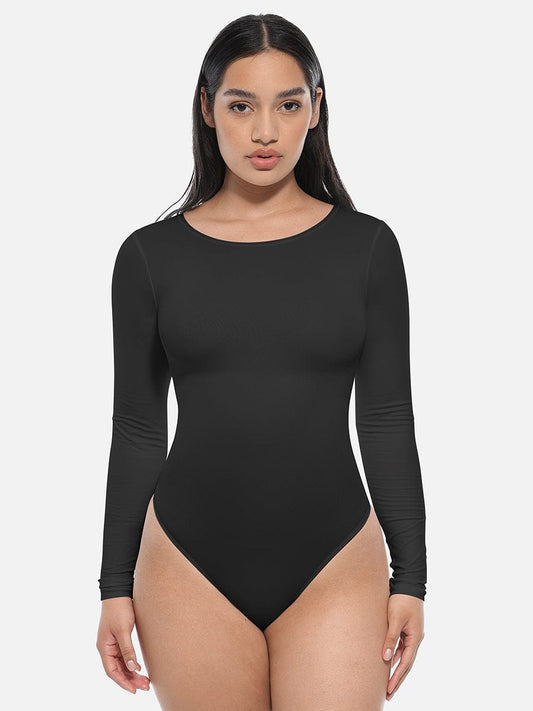 Seamless Bodysuit Long Sleeve Slim Corset Shapewear Bodysuit