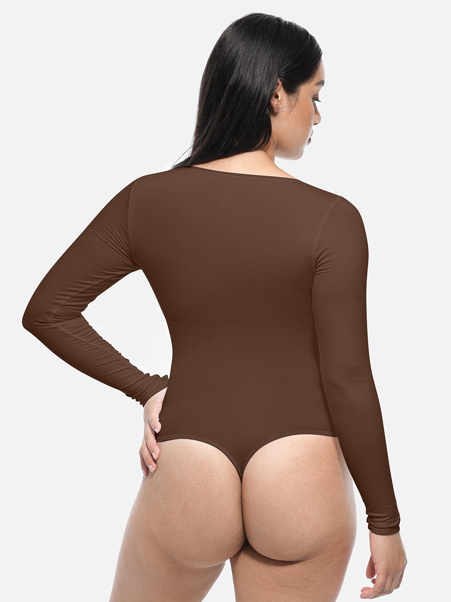 Seamless Bodysuit Long Sleeve Slim Corset Shapewear Bodysuit