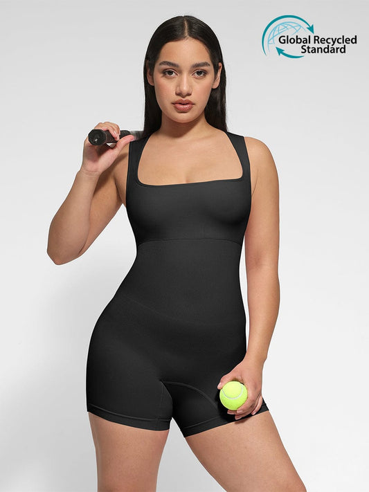 Wholesale?ÙÎÀ Eco-friendly Seamless Square Neck Waist and Belly Shaping Jumpsuit