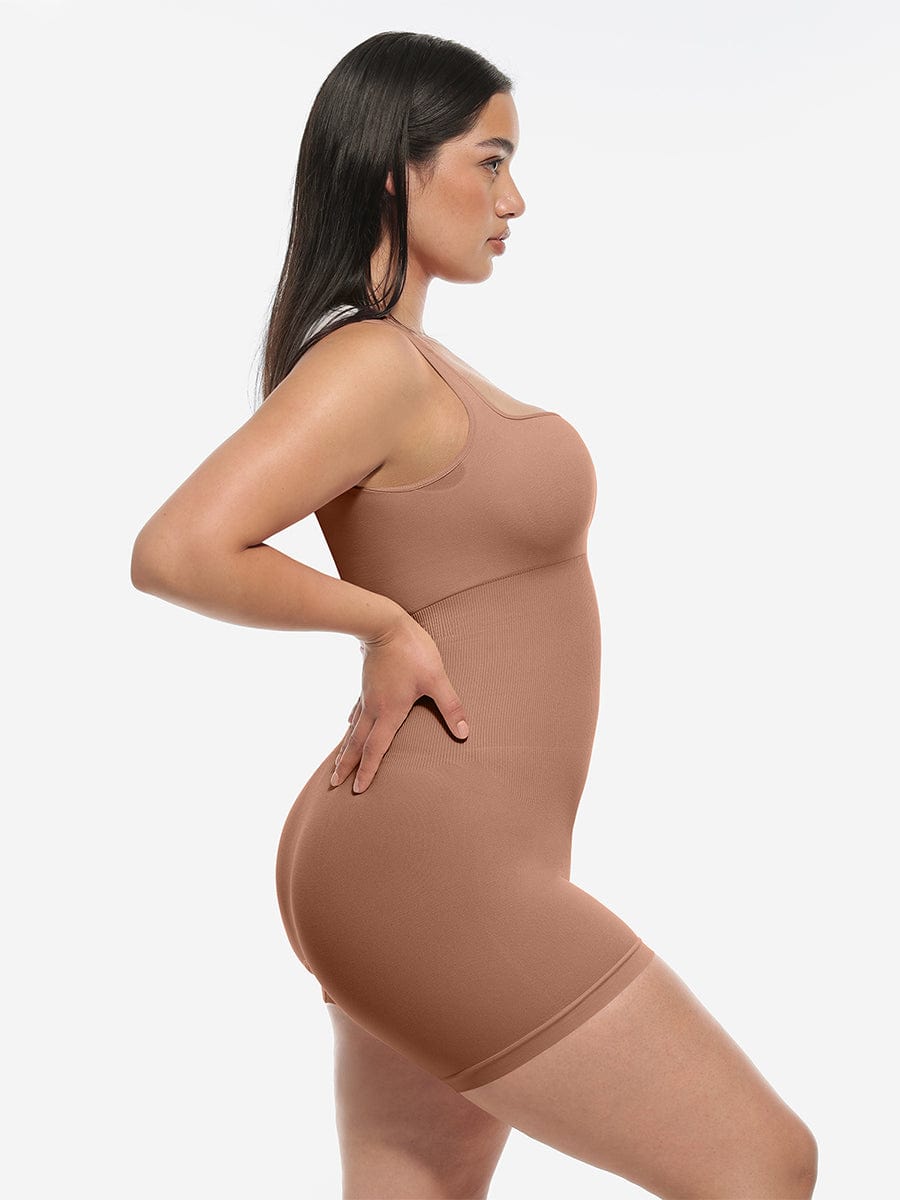 Wholesale?ÙÎÀ Eco-friendly Seamless Square Neck Waist and Belly Shaping Jumpsuit