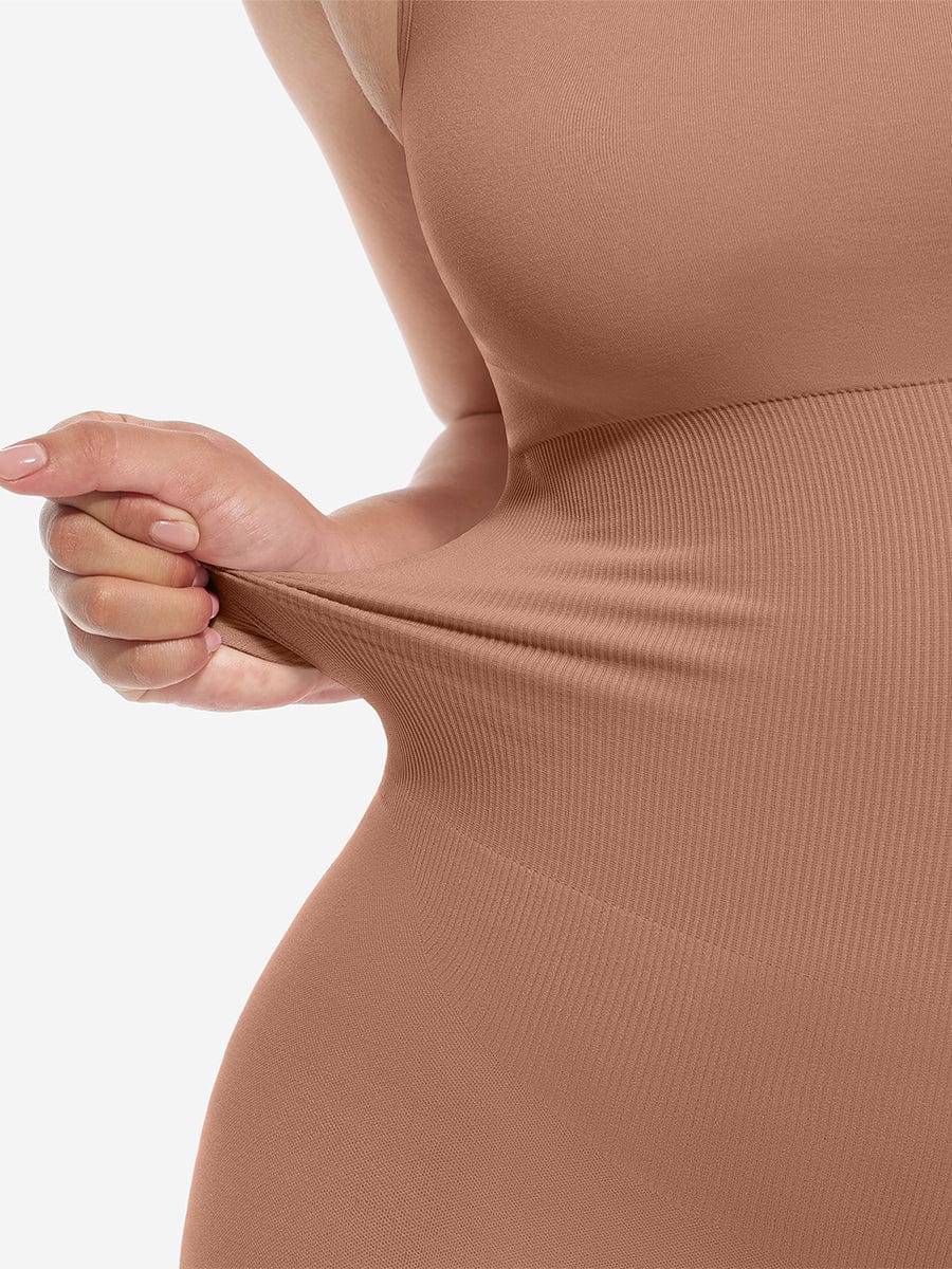 Wholesale?ÙÎÀ Eco-friendly Seamless Square Neck Waist and Belly Shaping Jumpsuit