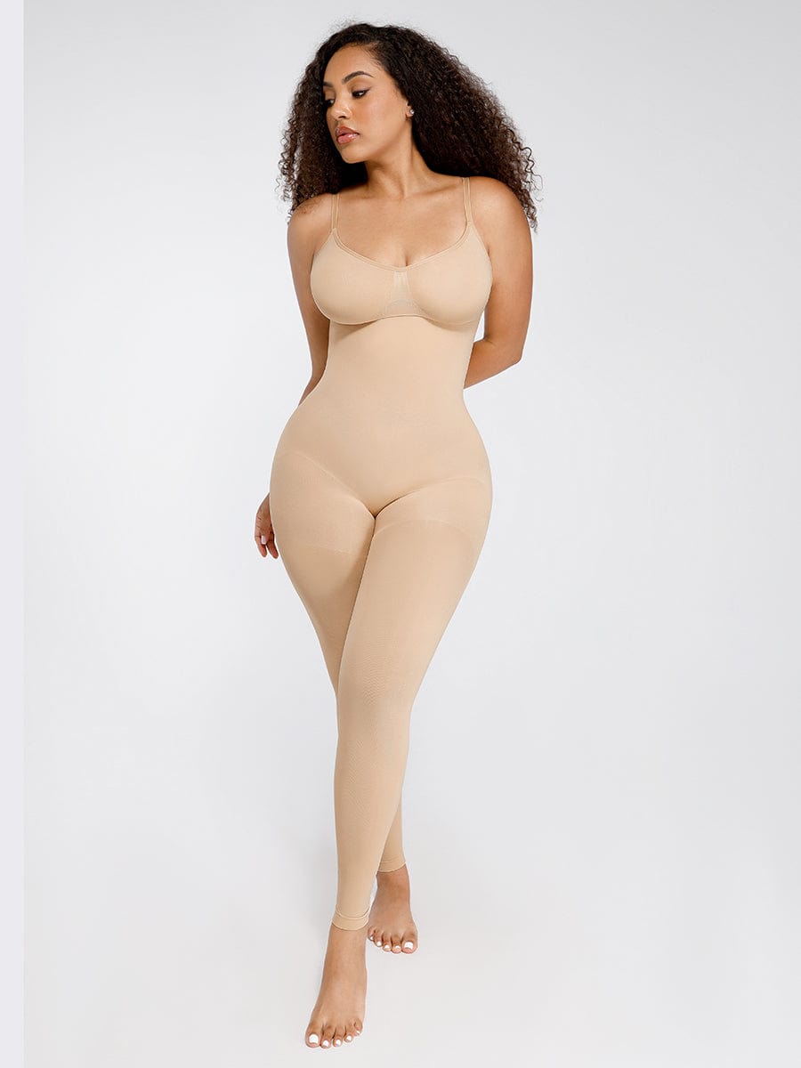 Seamless Breast Support Waist and Abdomen Shaping Mid Thigh Body Shaper