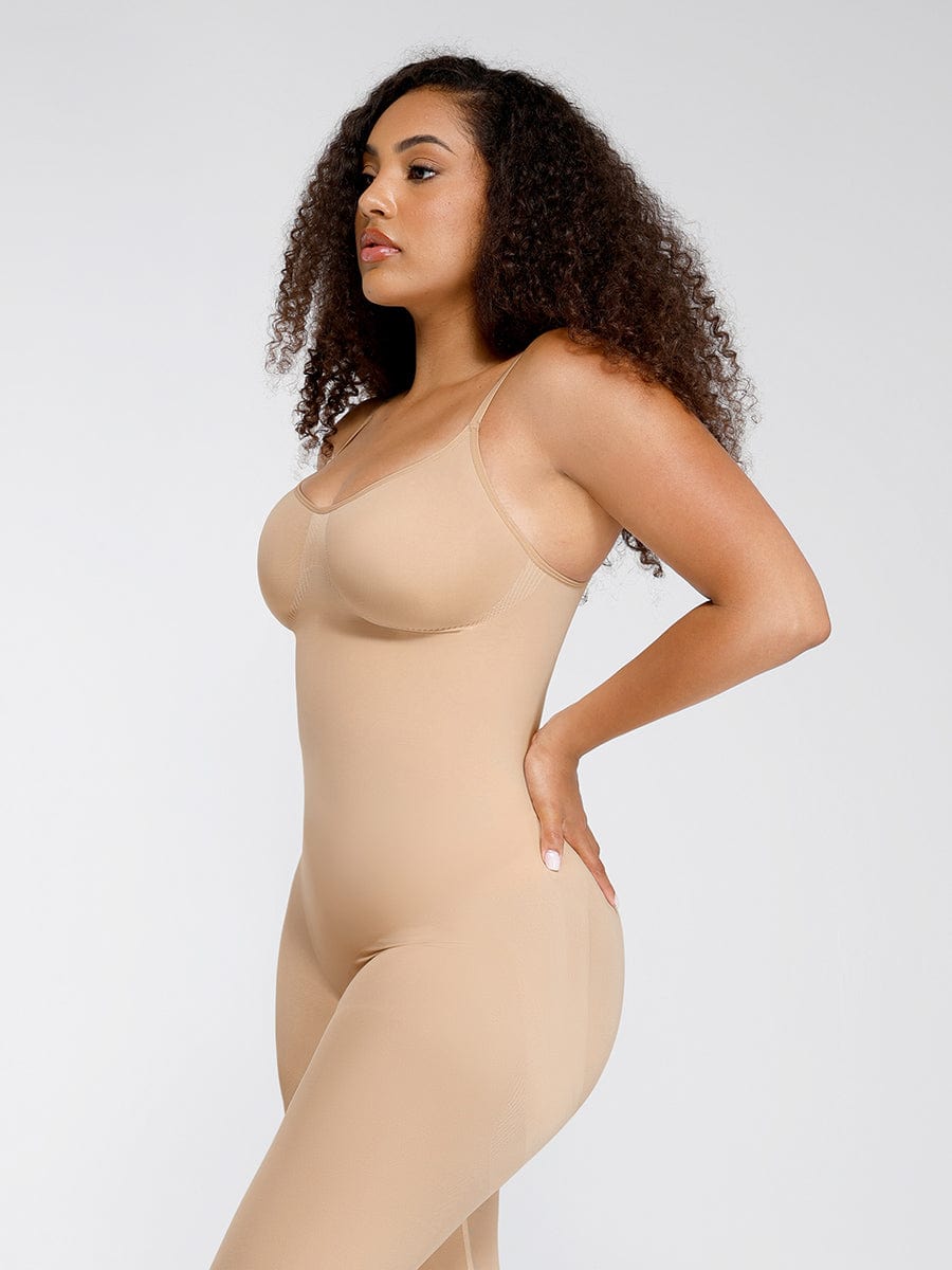 Seamless Breast Support Waist and Abdomen Shaping Mid Thigh Body Shaper
