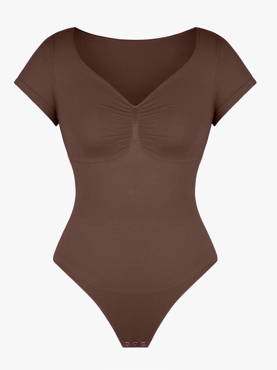 Seamless Bust Support Waist & Abdomen Shaping Thong Bodysuit