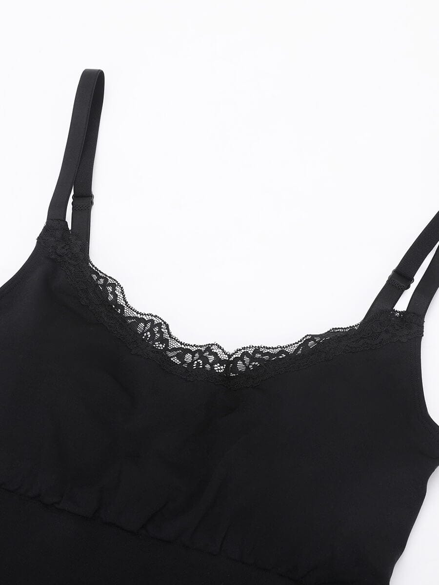 Seamless lace Cami Waist Abdomen Shaping Thong Bodysuit