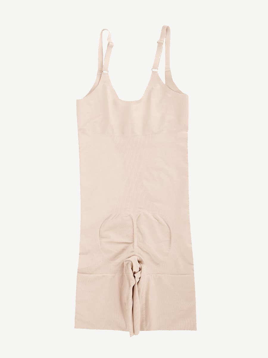Seamless Open-Bust AbdomenŒæFlattening Mid-Thigh Bodysuit
