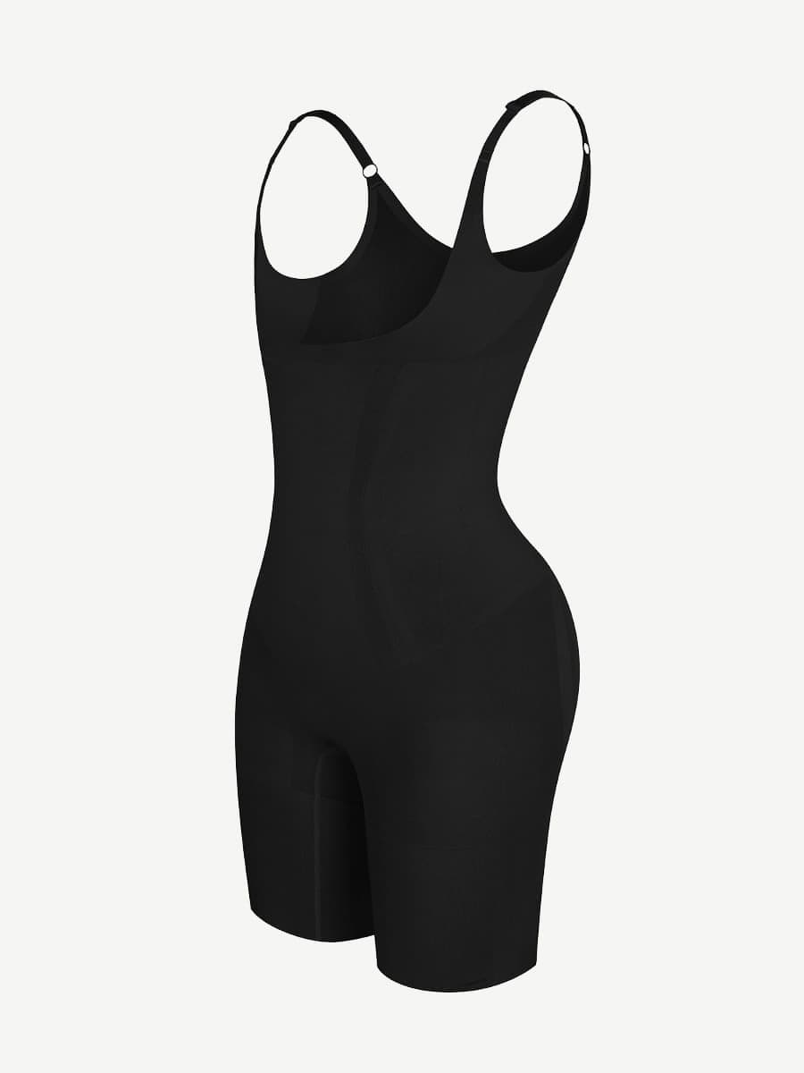 Seamless Open-Bust AbdomenŒæFlattening Mid-Thigh Bodysuit