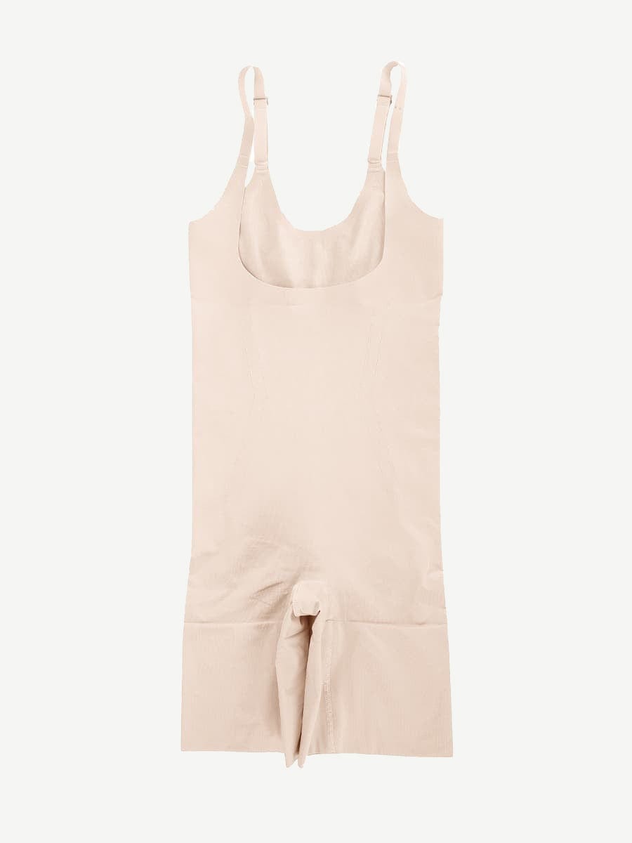 Seamless Open-Bust AbdomenŒæFlattening Mid-Thigh Bodysuit