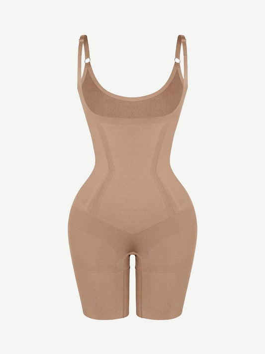 Seamless Open-Bust AbdomenŒæFlattening Mid-Thigh Bodysuit