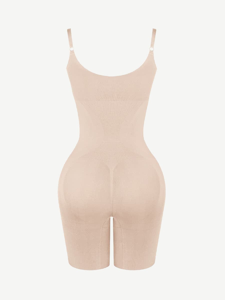 Seamless Open-Bust AbdomenŒæFlattening Mid-Thigh Bodysuit