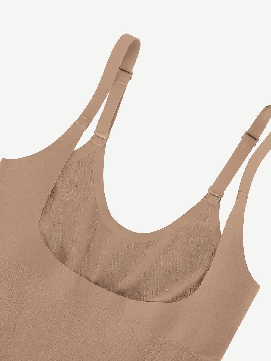 Seamless Open-Bust AbdomenŒæFlattening Mid-Thigh Bodysuit