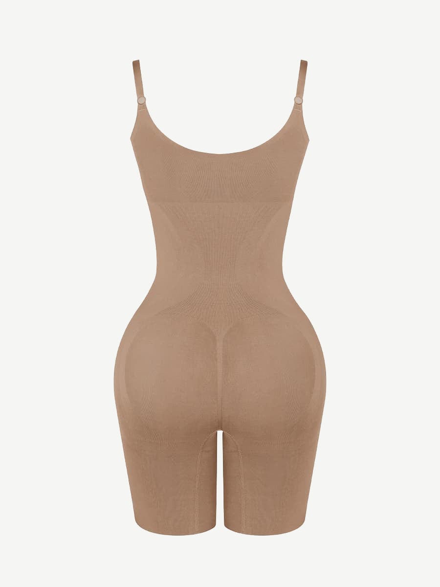 Seamless Open-Bust AbdomenŒæFlattening Mid-Thigh Bodysuit