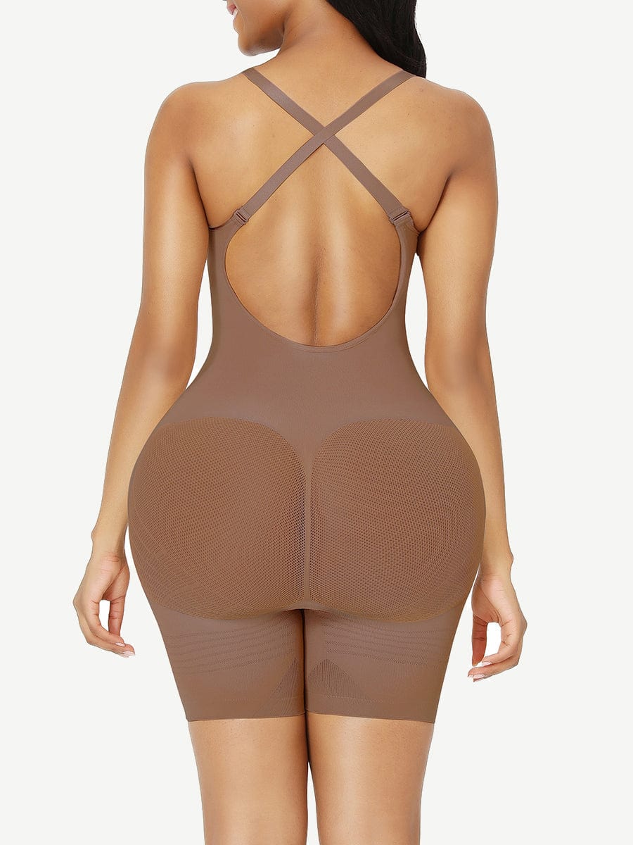 Seamless Low Back Full Body Shapewear Mesh Waist Control