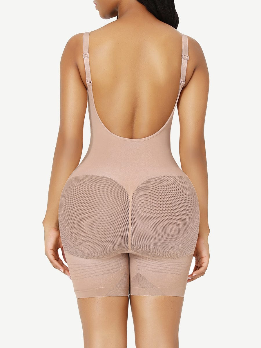 Seamless Low Back Full Body Shapewear Mesh Waist Control