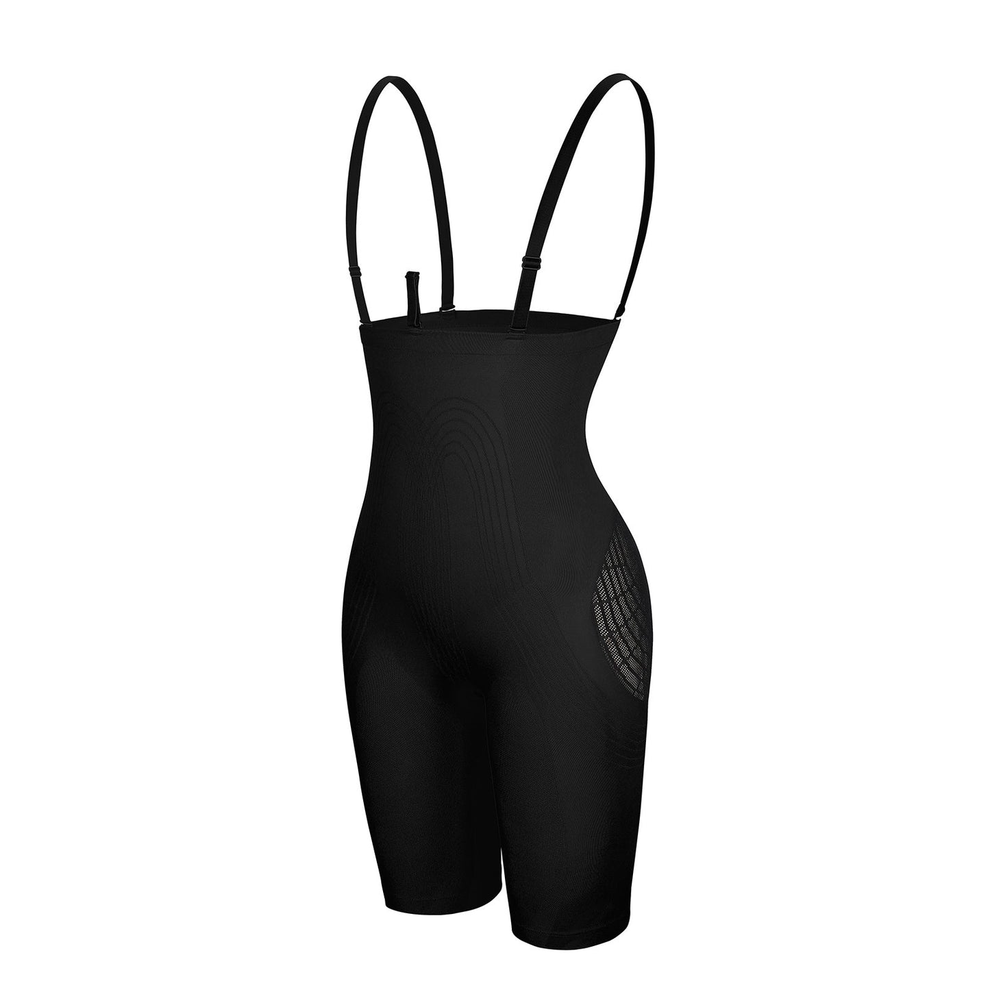 Black Seamless Body Shapers Mesh Strap Plus Size Slim Waist