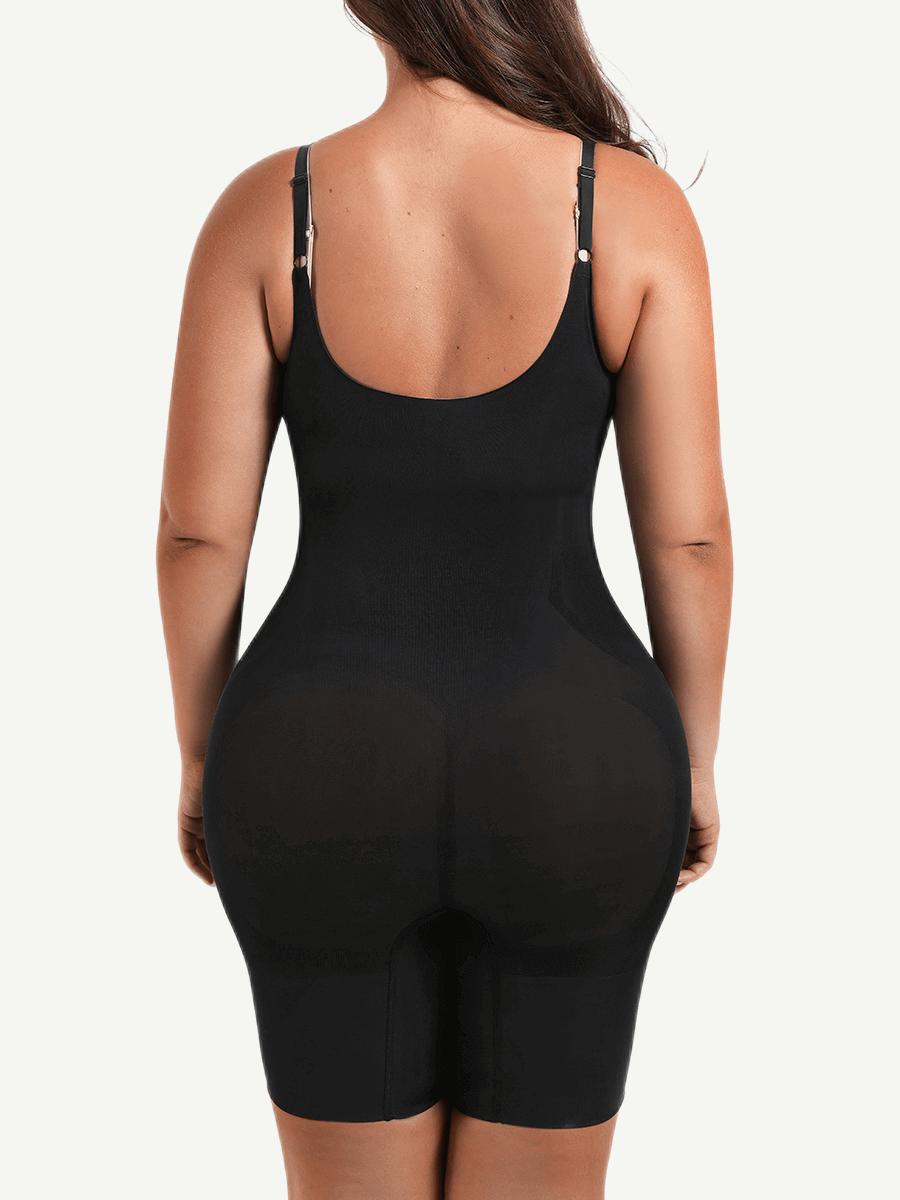 Seamless Open-Bust Mid-Thigh Bodysuit