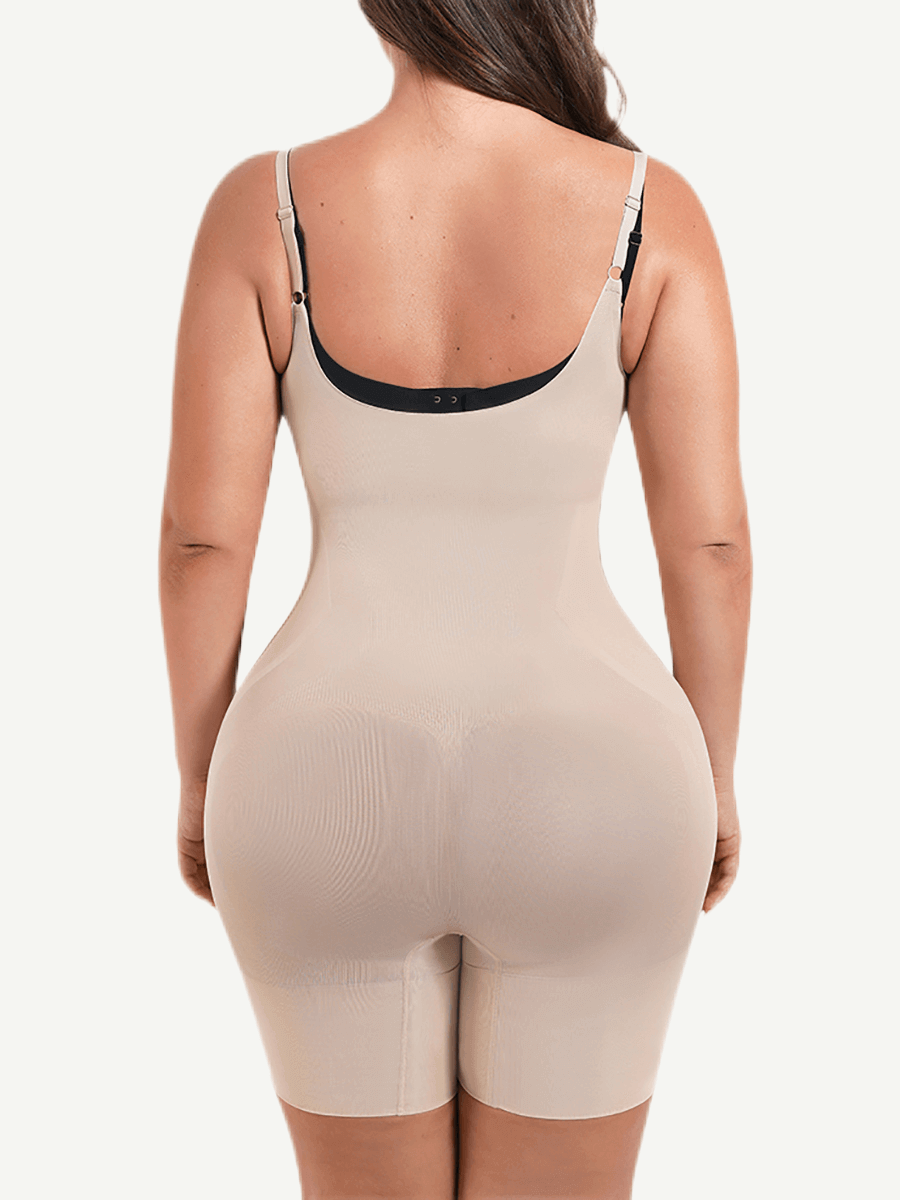 Seamless Open-Bust AbdomenŒæFlattening Mid-Thigh Bodysuit