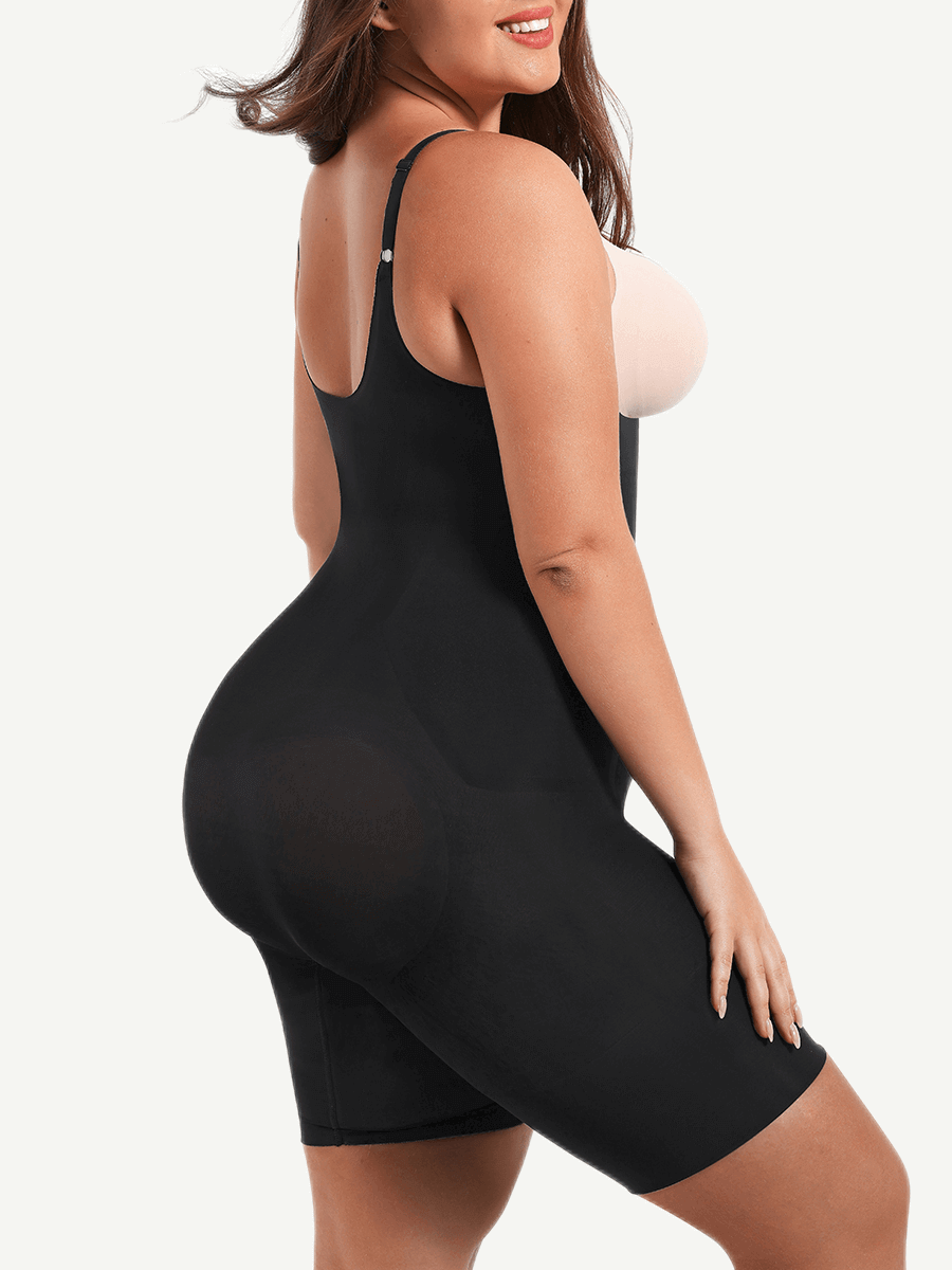 Seamless Open-Bust Mid-Thigh Bodysuit
