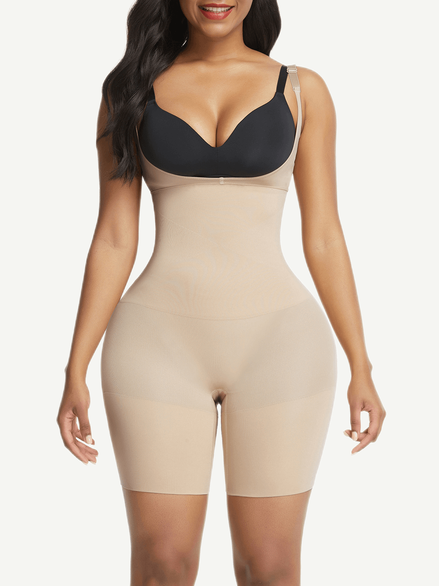 Open-Bust Mid-Thigh Bodysuit AbdomenŒæFlattening