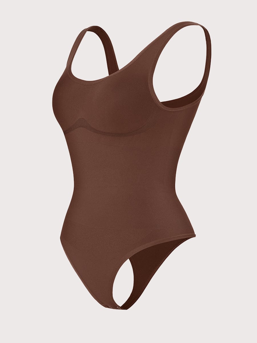 Eco-friendly Seamless Outerwear Belly Control Thong Bodysuit