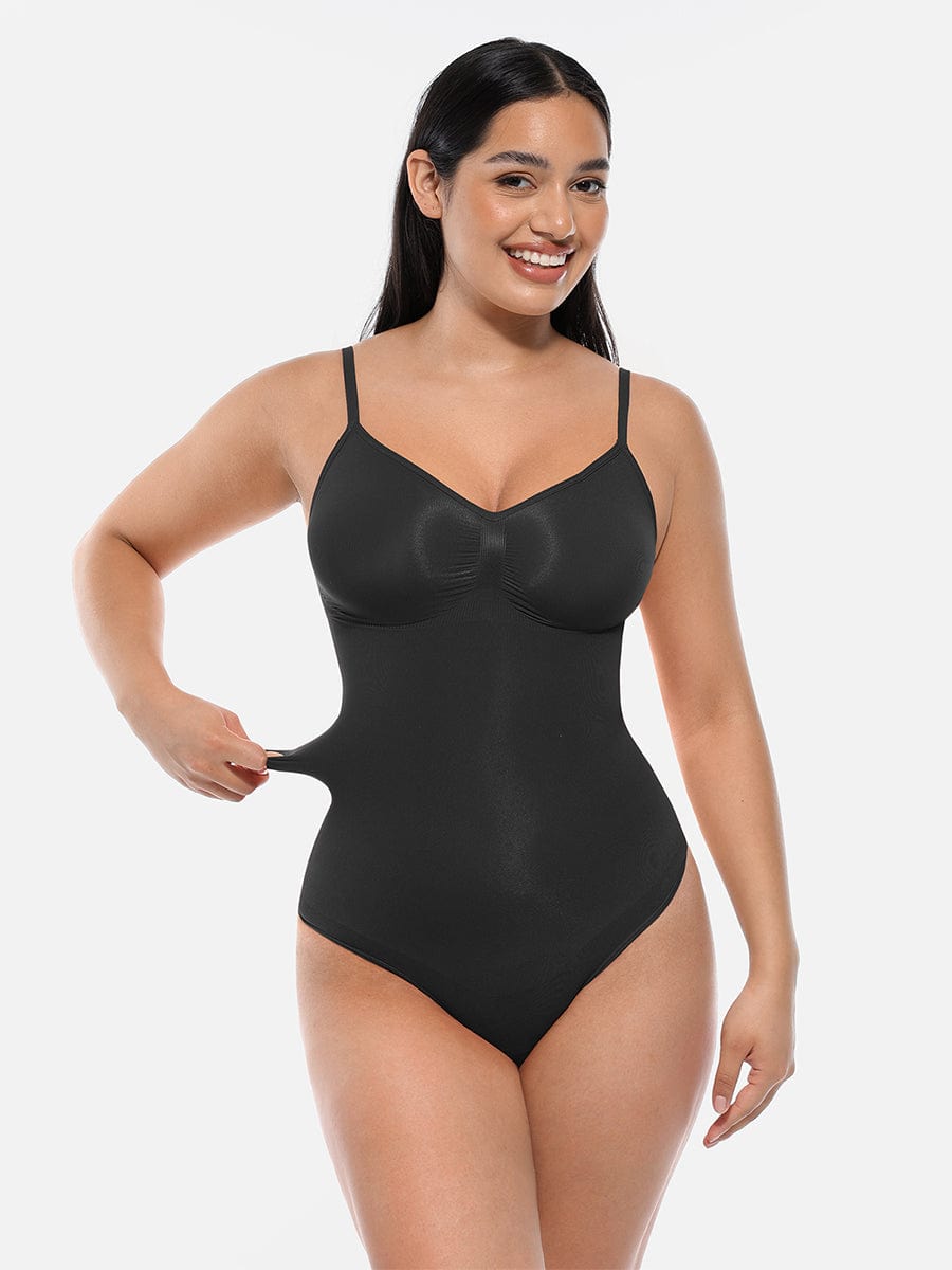 Seamless Scultp Covered Bust Jumpsuit Thong Bodysuit