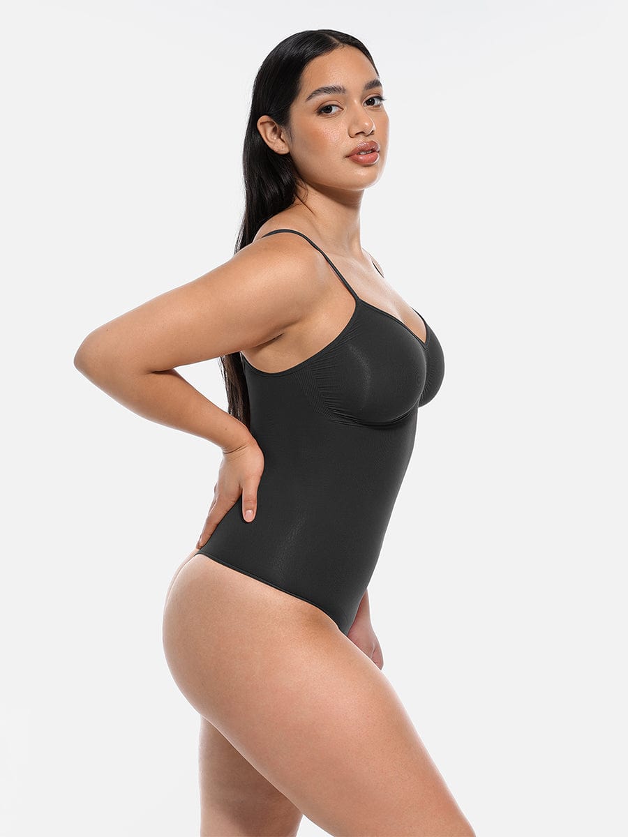 Seamless Scultp Covered Bust Jumpsuit Thong Bodysuit