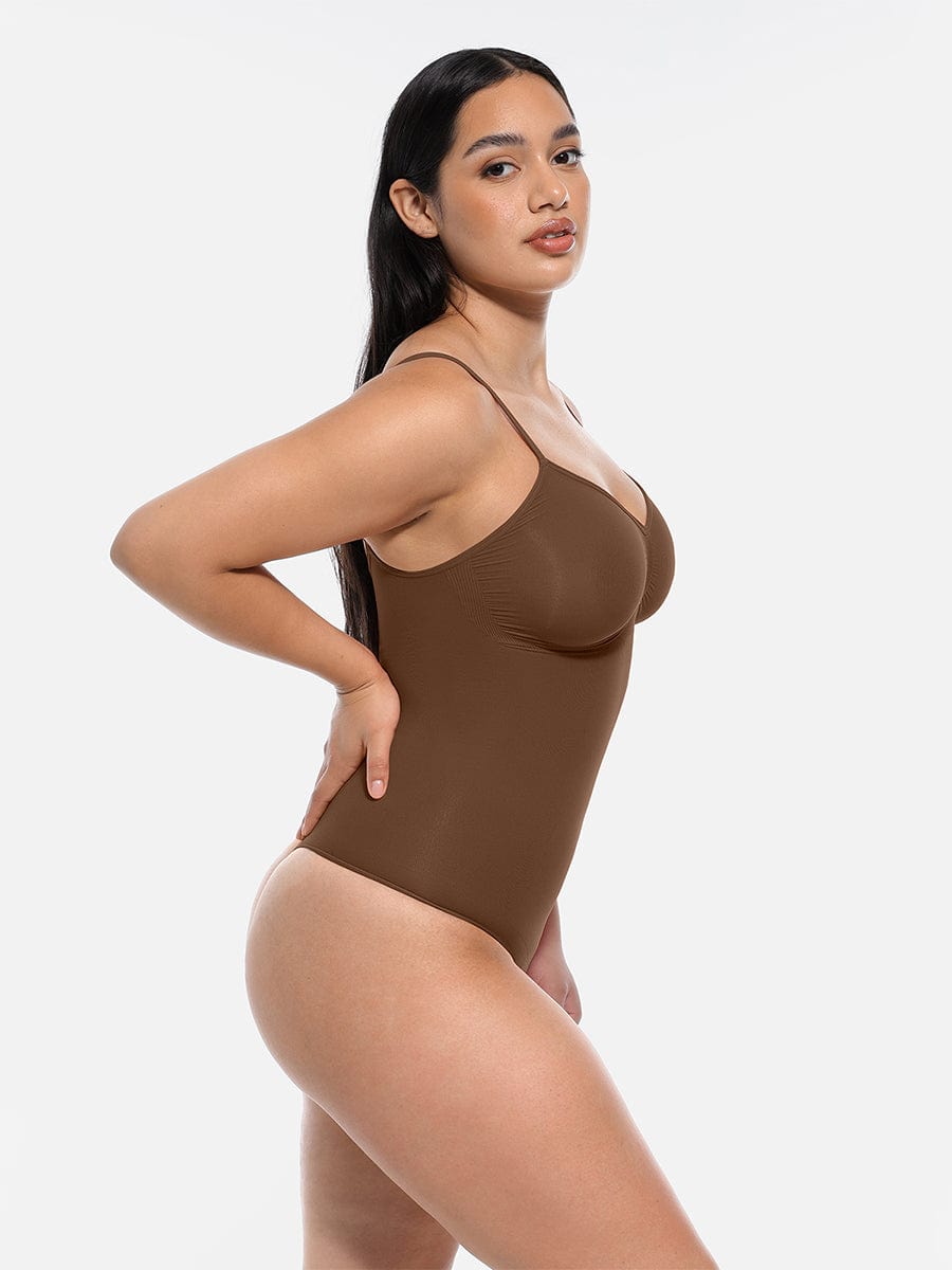 Seamless Scultp Covered Bust Jumpsuit Thong Bodysuit