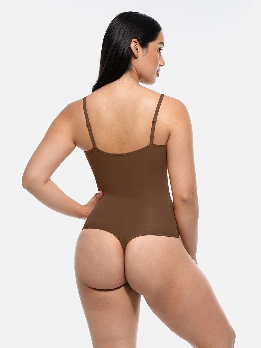 Seamless Scultp Covered Bust Jumpsuit Thong Bodysuit