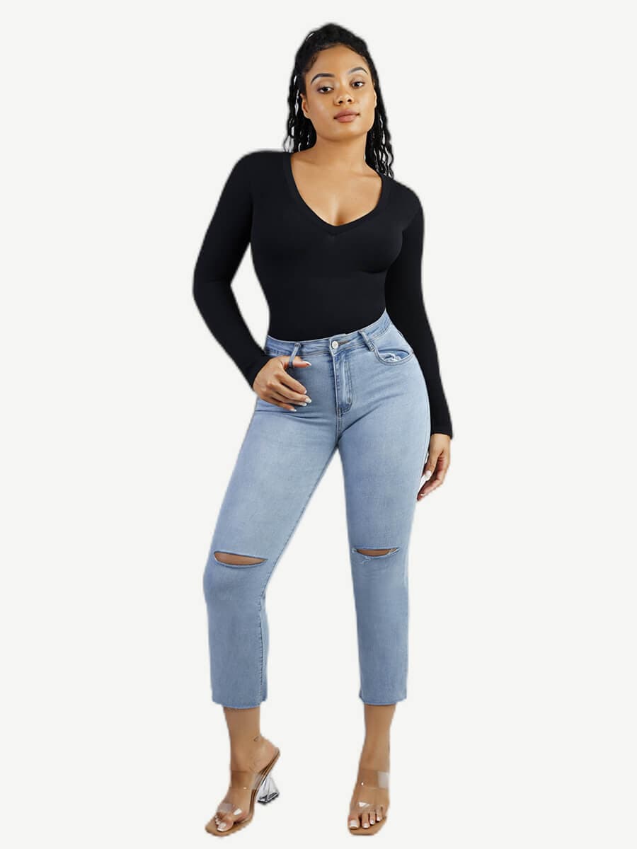 Seamless Long Sleeve Outerwear Bodysuit