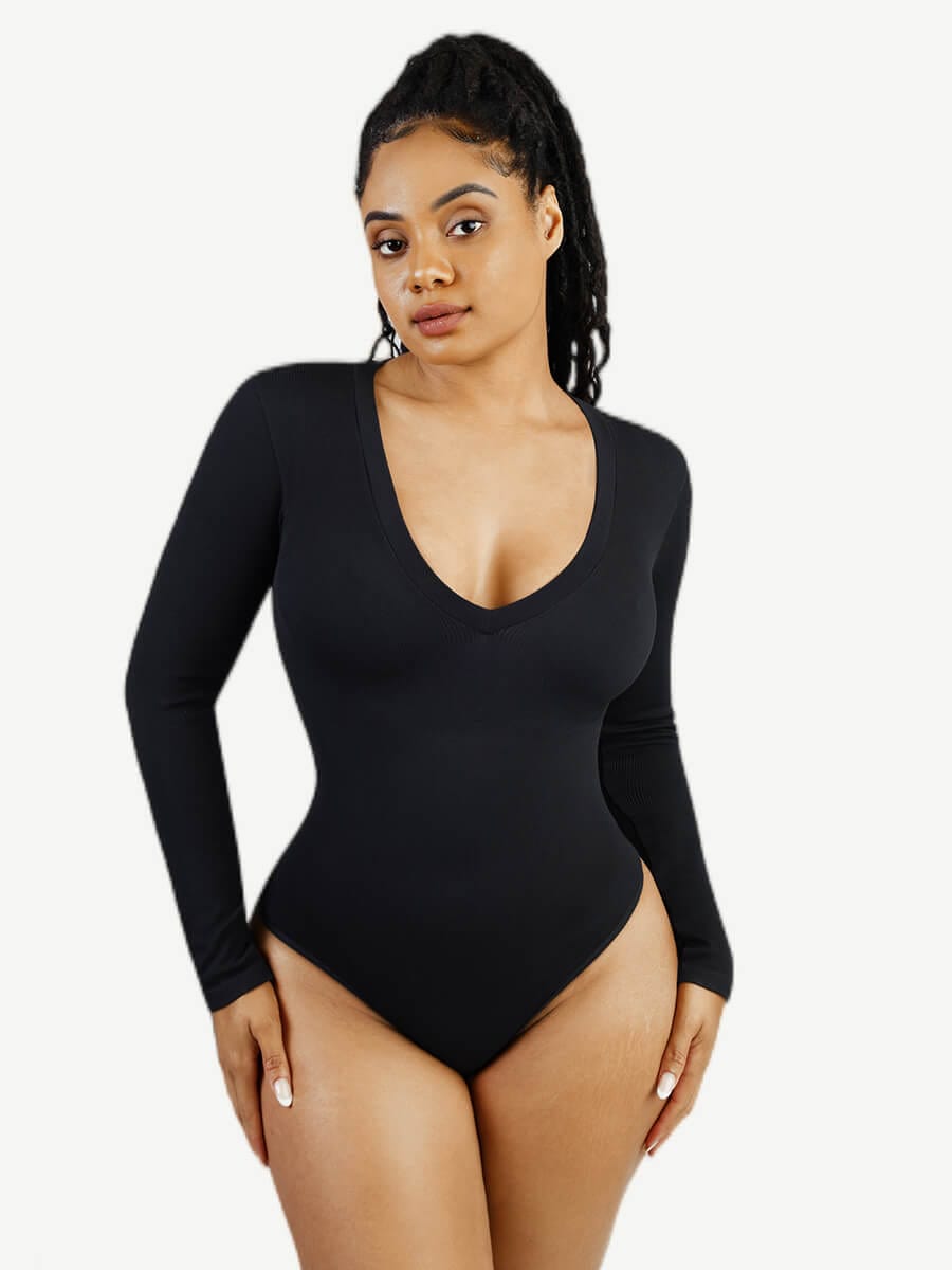 Seamless Long Sleeve Outerwear Bodysuit