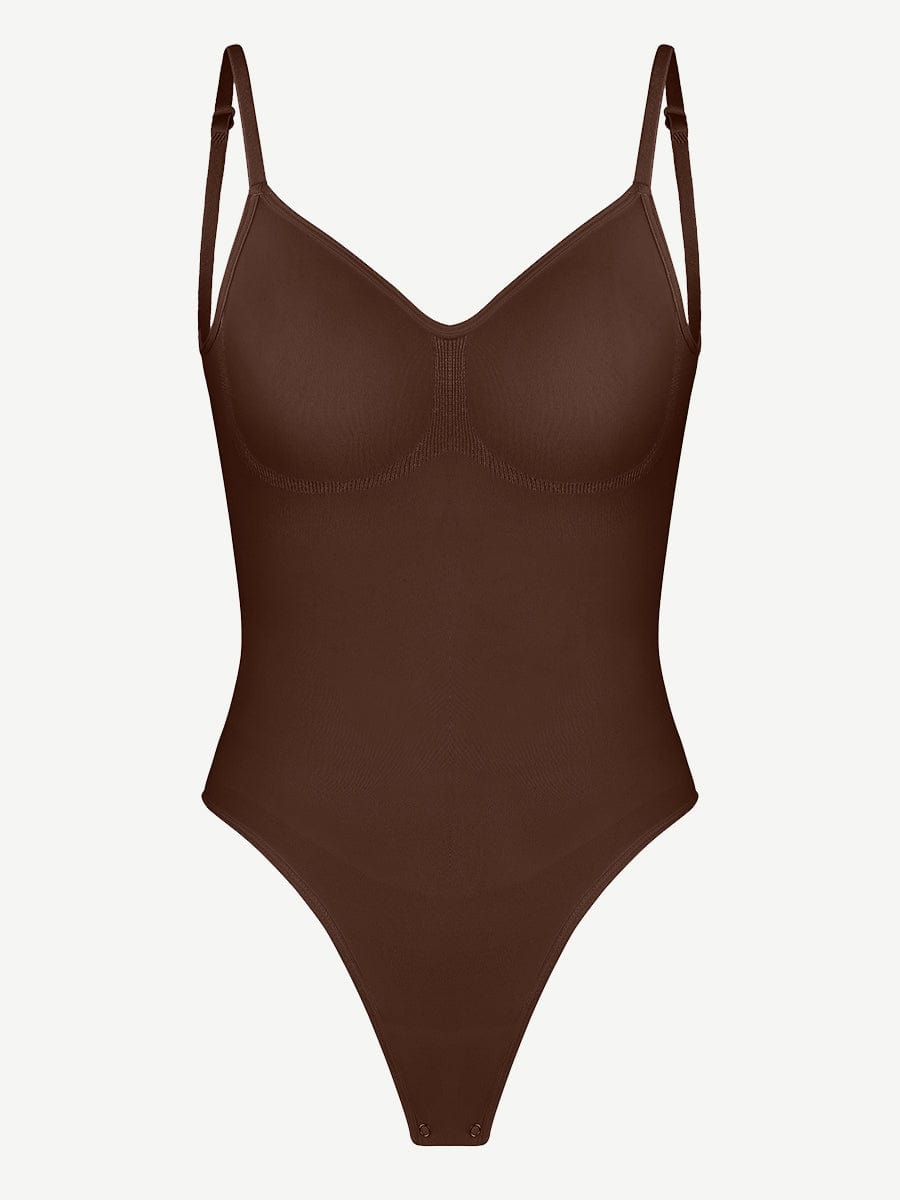 Seamless Cover-Breast Open-Back Thong