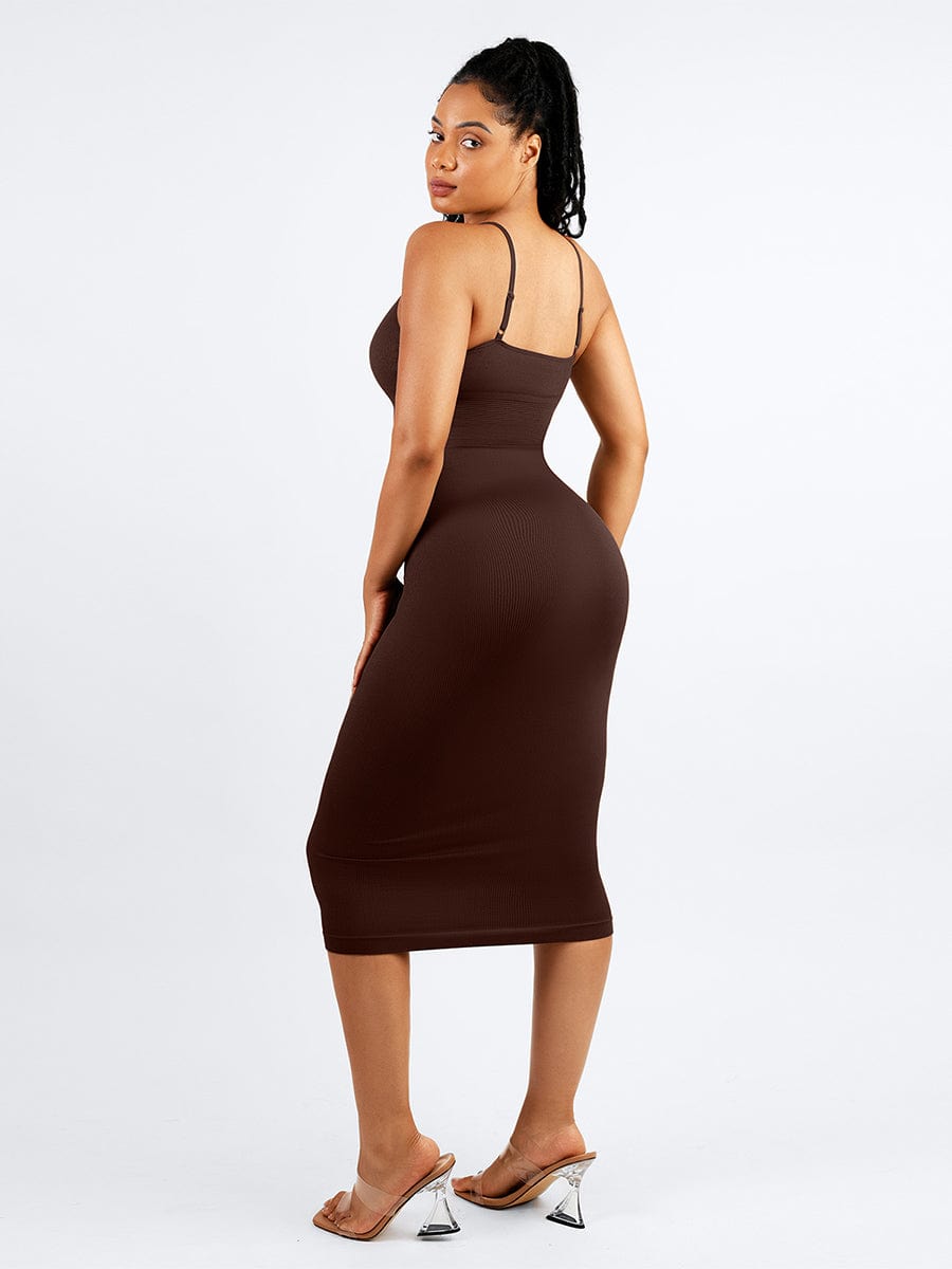 Eco-friendly Seamless 360ŒÁ Waist Control Midi Shaping Dress