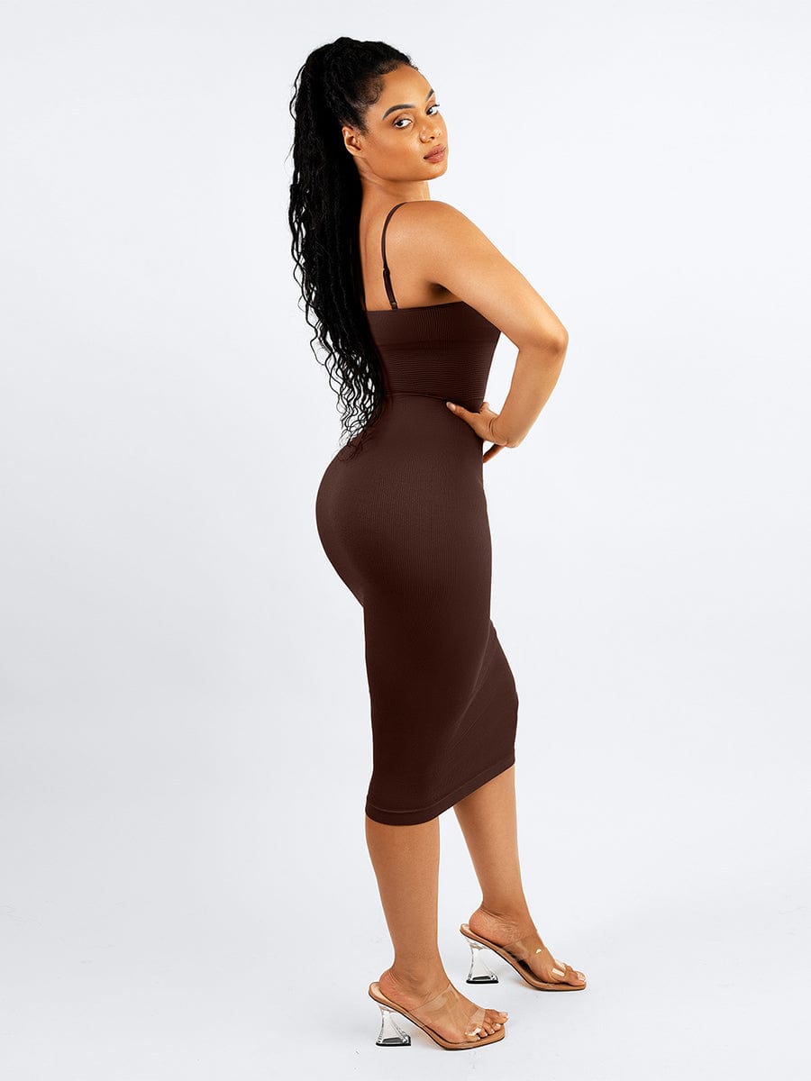 Eco-friendly Seamless 360ŒÁ Waist Control Midi Shaping Dress