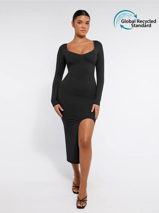 Wholesale?ÙÎÀ Eco-friendly Seamless Bust Support Tummy Control High Side Slit Shaping Dress
