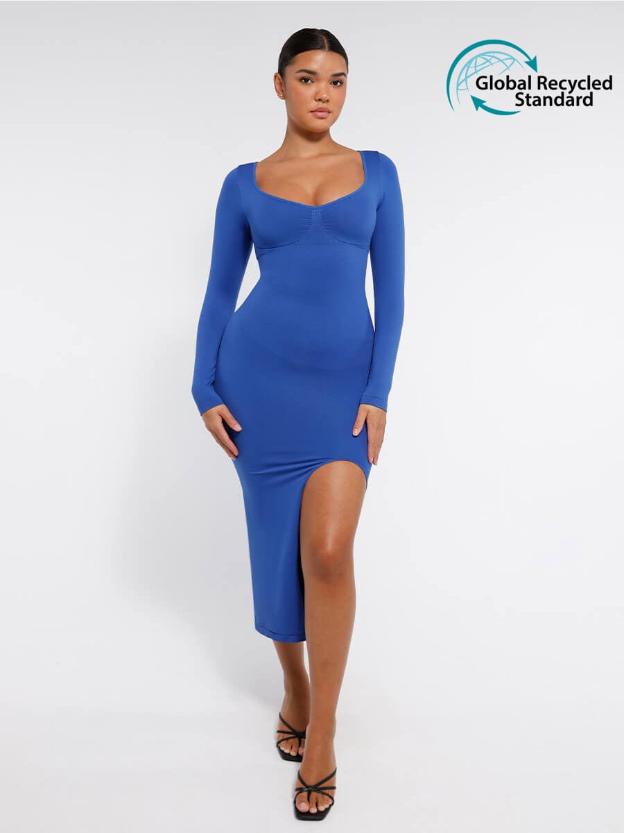 Wholesale?ÙÎÀ Eco-friendly Seamless Bust Support Tummy Control High Side Slit Shaping Dress