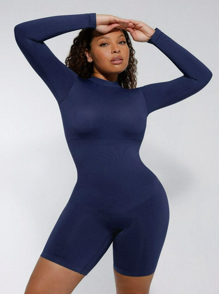 Seamless Turtleneck Jumpsuit with Removable Cups