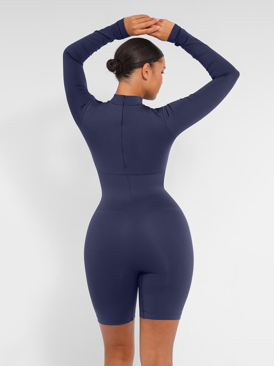 Seamless Turtleneck Jumpsuit with Removable Cups